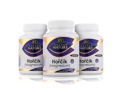2+1 Golden Nature Magnesium (Hořčík) Chelate+Vitamin B6 300 cps.