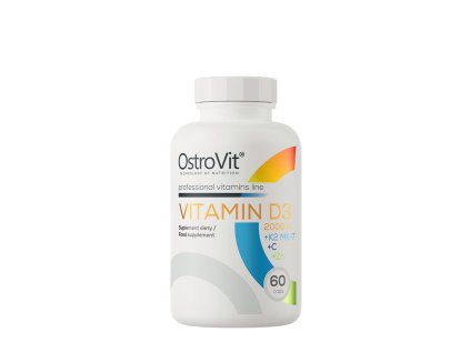 OstroVit Vitamin D3 2000 IU K2 MK 7 C Zinc 60caps