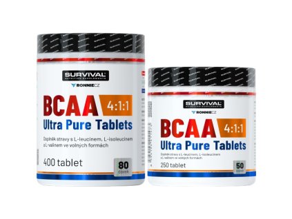 Survival BCAA 4:1:1 Ultra Pure Tablets - akce 400 tbl + 250 tbl zdarma (Velikost 1 pack)