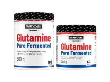 Survival Glutamine Pure Fermented - akce 500 g + 300 g zdarma (Velikost 1 pack)