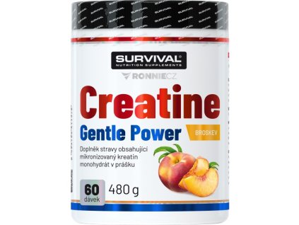 Survival Creatine Monohydrate Gentle Power - 480 g, broskev (Příchuť broskev, Velikost 480 g)