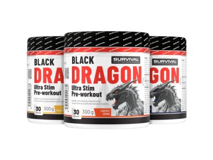 Survival Black Dragon Ultra Stim Pre-workout - akce 2+1 zdarma (Velikost 1 pack)