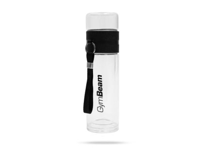 Skleněná láhev Infuser 400 ml - GymBeam (Barva černá)