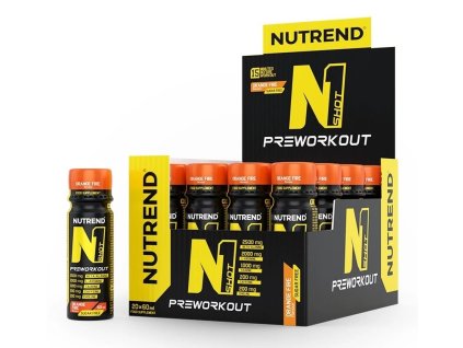N1 Pre-Workout Shot - Nutrend (Balení 20 x 60 ml., Příchuť Cherry Crush)