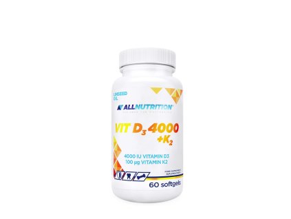 ALLNUTRITION VIT D3 4000 K2 LINSEED OIL NEW 60kap