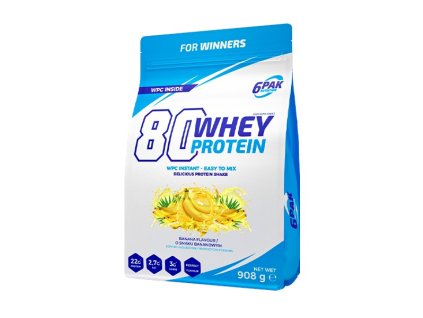6PAK Nutrition 80 Whey Protein 908 g (Příchuť Banán)