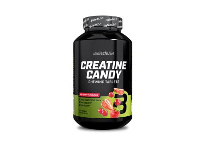 BioTech Creatine Candy 240 tbl red berry (Příchuť červené ovoce)