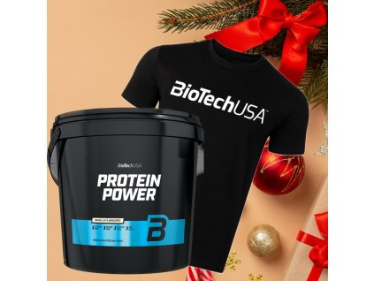 AKCE BioTech Protein Power 4000 g + ZDARMA Triko (Příchuť Vanilka)