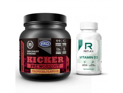 Fitco Kicker 340g  + Vitamin D3 100 kapslí ZDARMA