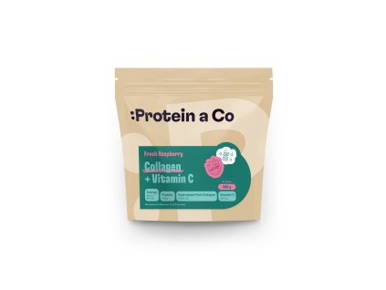 Protein&Co. Kolagen + vitamín C 500 g (Příchuť Fresh raspberry)