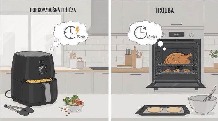 Horkovzdušná fritéza vs pečící trouba: