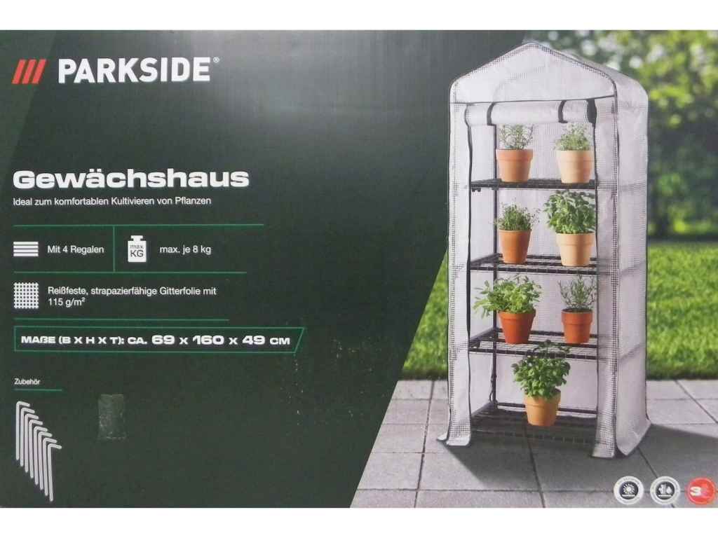 Levně Parkside 497891 Zahradní foliovník 4 police 69 x 160 x 49 cm