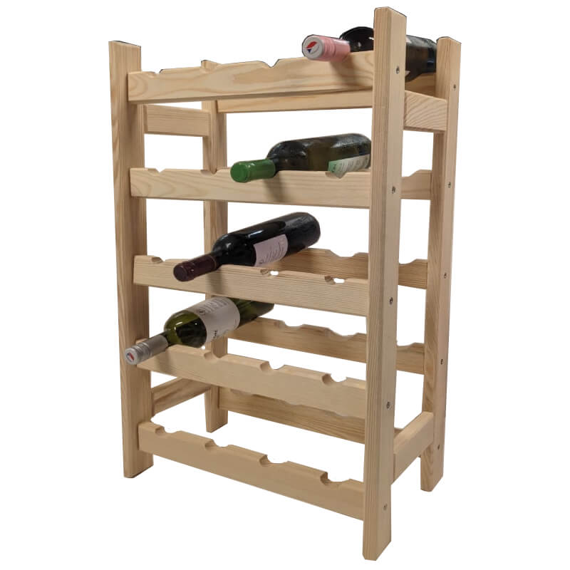 Levně Krušnohorský nábytek Dřevěný stojan na víno V4X5 44 x 75 x 25 cm borovice
