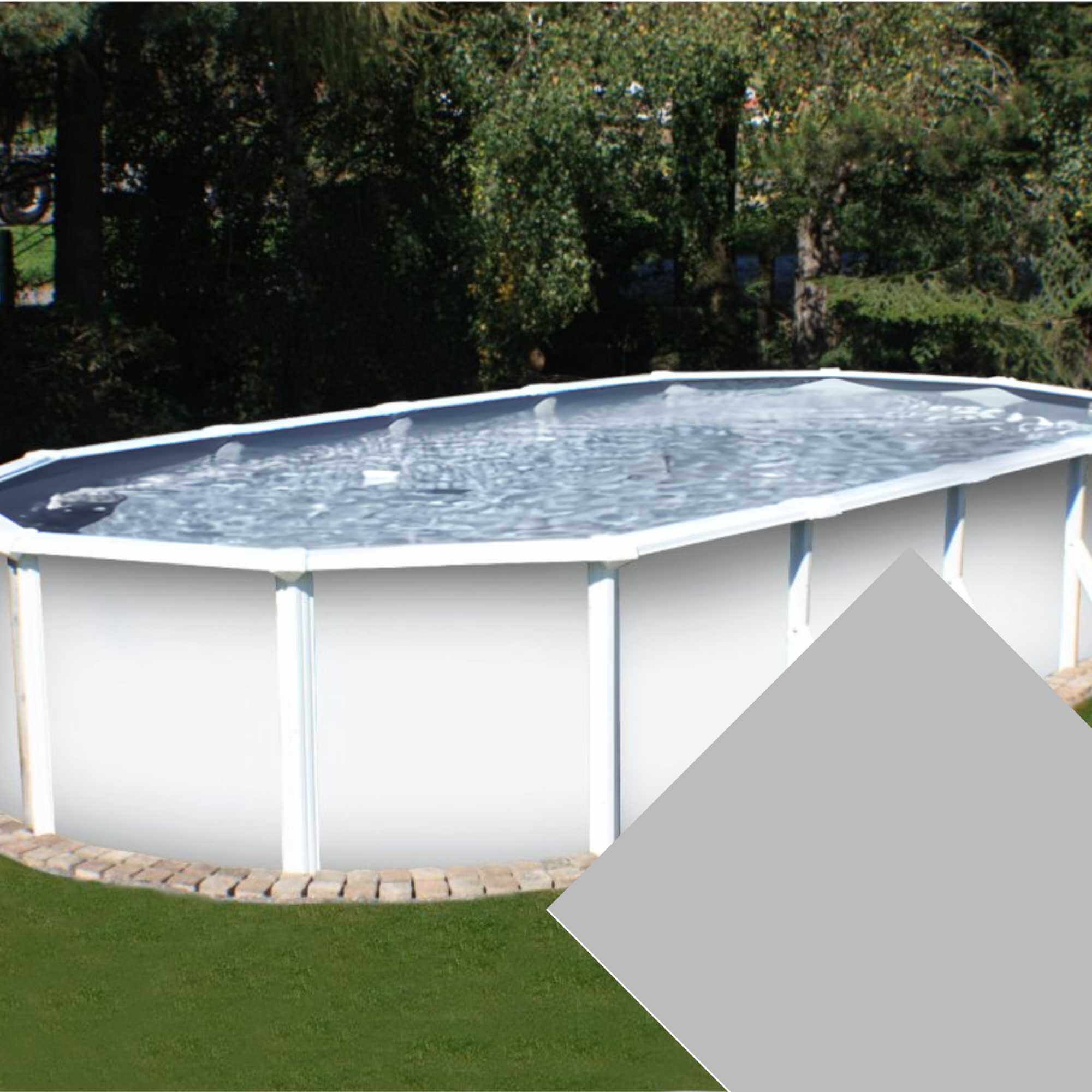 Planet Pool Náhradní bazénová fólie Grey pro bazén 7,3 m x 3,7 m x 1,2 m - šedá barva