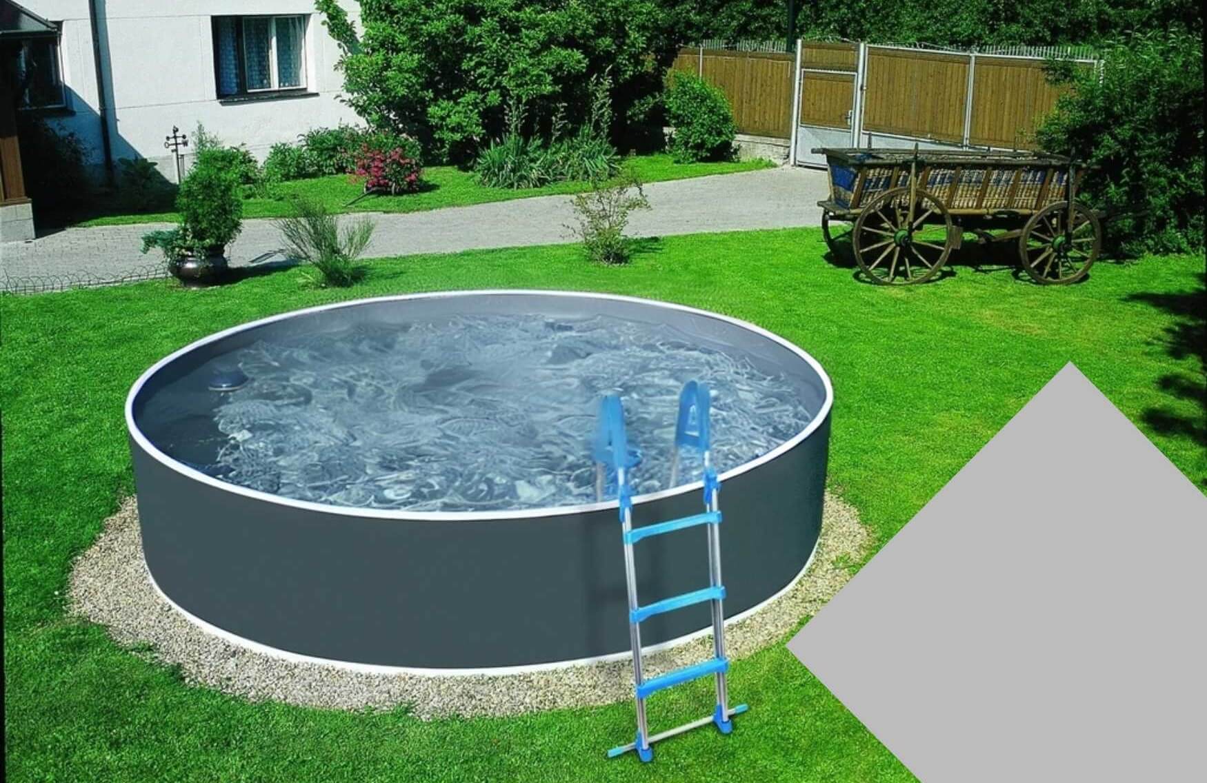 Planet Pool Náhradní bazénová fólie Grey pro bazén průměr 4,6 m x 1,2 m  - šedá barva