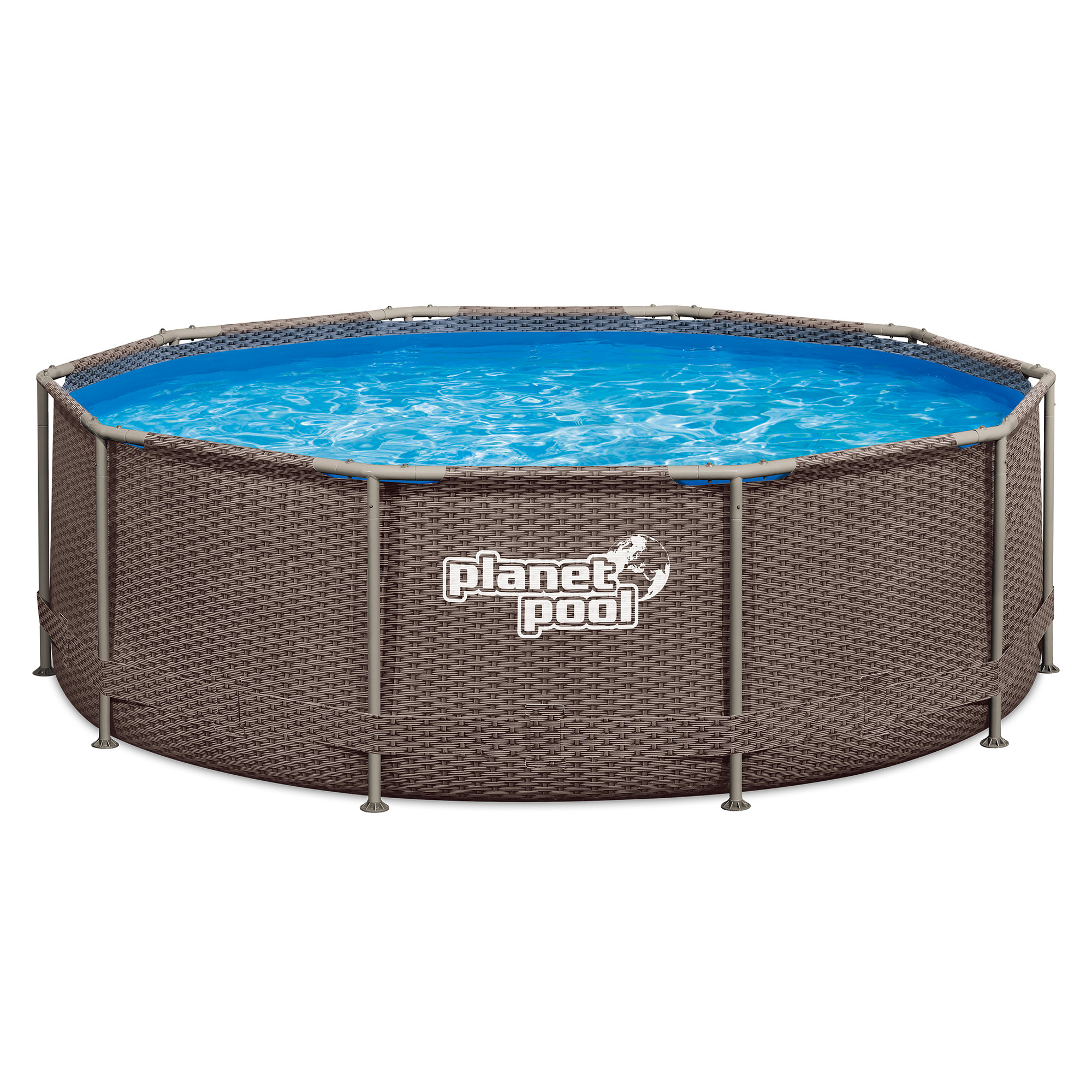 Planet Pool Nadzemní bazén s ocelovou konstrukcí FRAME ratan 3,66 x 0,99 m 0009