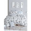 Bavlněné povlečení Renforcé Blumen květy černobílé - povlekame.cz