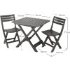 Progarden Zahradní skládací balkónová sestava Camping Set KOMODO stolek + 2 židle antracit