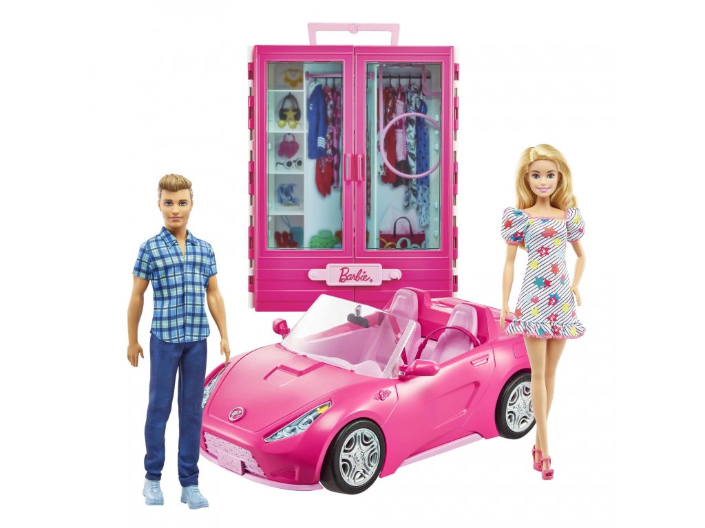 Mattel GVK05 Sada panenka Barbie šatník kabriolet Ken 30 cm 2