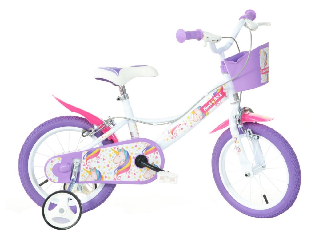 Dívčí jízdní kolo Bottari BimboBike 77326 Unicorn fialová bílá 14 palců 2023