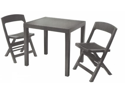 Progarden Balkonový set rattan 2+1 Poker 52765