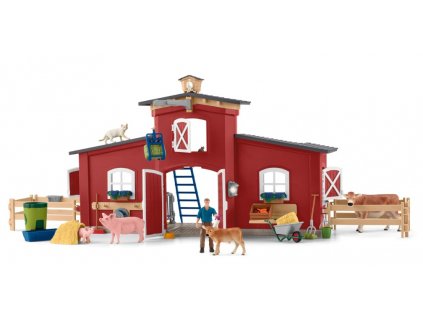 Schleich Velká stodola se zvířaty a příslušenstvím 42606 1