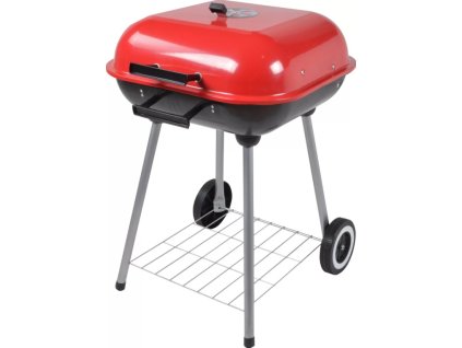 GardenMeister Pojízdný Gril na dřevěné uhlí čtvercový SQUARE BBQ GM2018