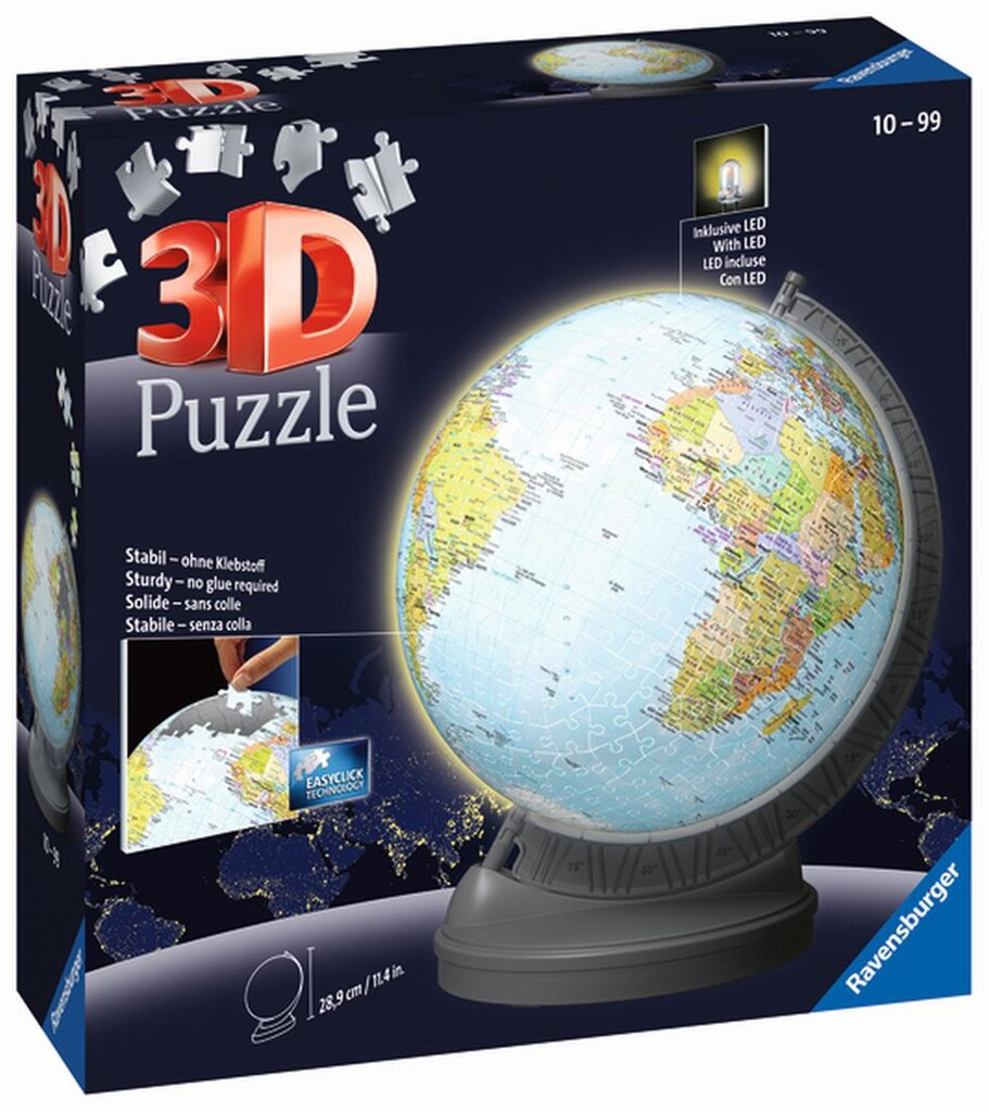 E-shop Ravensburger 3D Puzzleball Svietiaci glóbus 540 ks