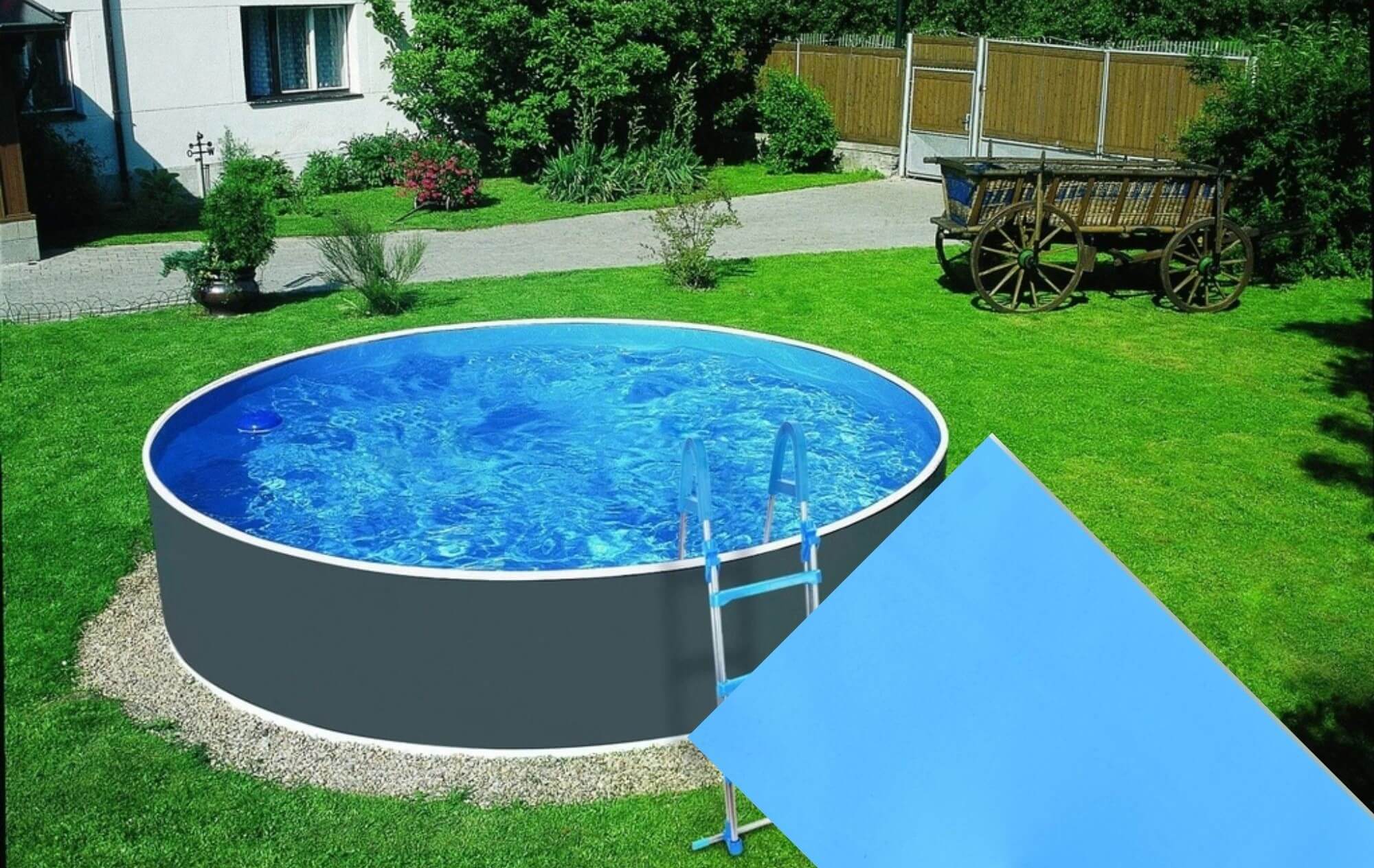 E-shop Planet Pool 30775 Náhradná bazénová fólia Blue pre bazén priemer 4,6 x 1,2 m