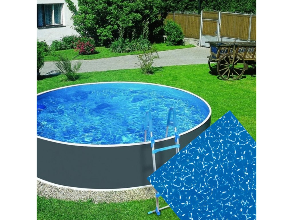 E-shop Planet Pool 11002 Náhradná bazénová fólia Waves pre bazén priemer 4,6 x 1,2 m