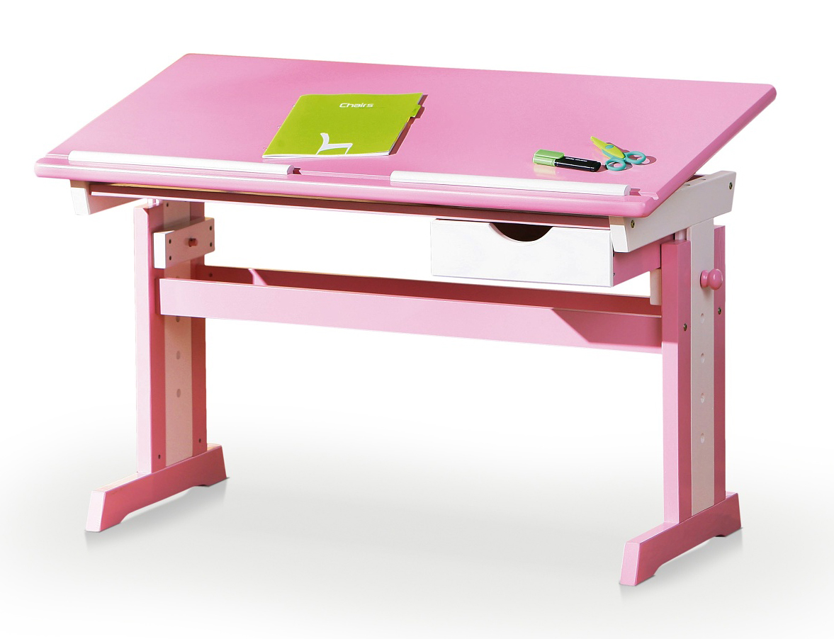E-shop Rastúci písací stôl Halmar CECILIA 109x55x63-88 cm ružový