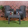 PROGARDEN Zahradní nábytek ratan AKITA sada 3 ks + polstry antracit 3
