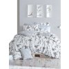 Bavlněné povlečení Renforcé Blumen květy černobílé - povlekame.cz