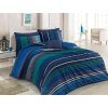 Bavlněné povlečení Renforcé Marley pruhy modré 140x200 70x90 - povlekame.cz