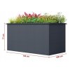 Jumi Ocelový vyvýšený záhon CM 254237 150 x 100 x 77 cm antracit