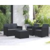Progarden Zahradní ratan set COMO pohovka + 2 křesla + stůl + polstry antracit 1