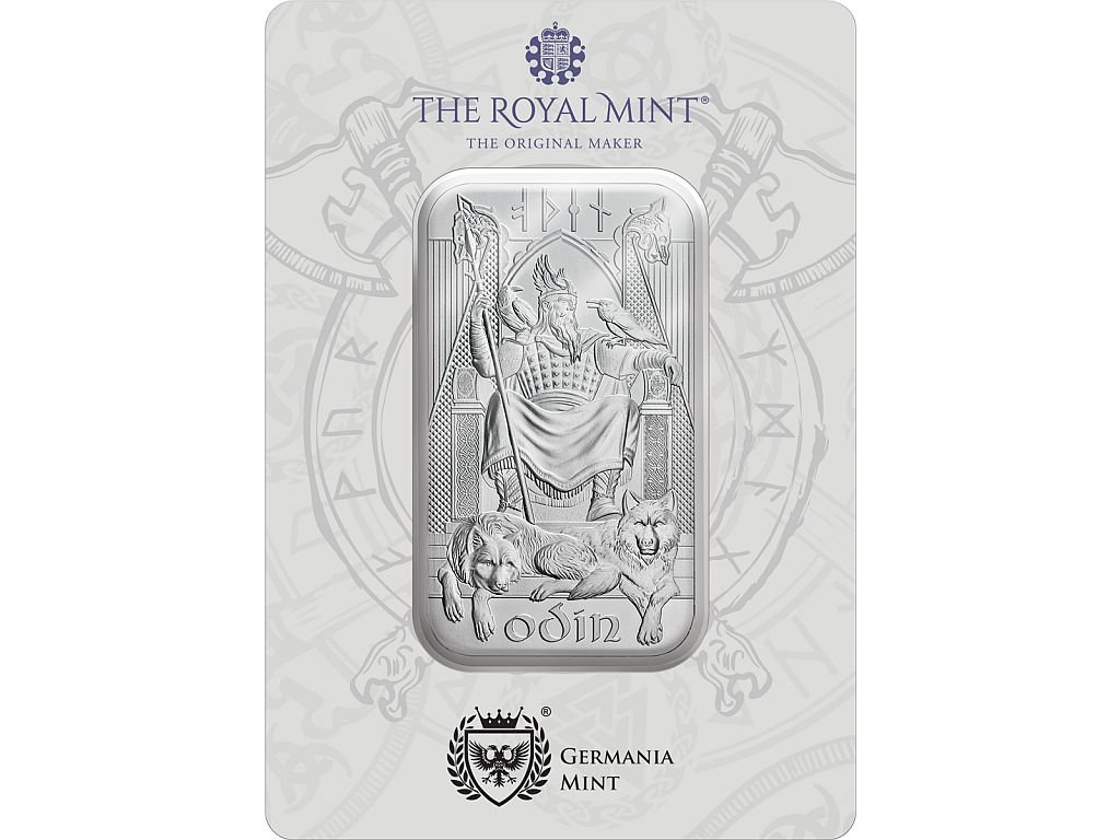 norse gods stribrny slitek 1oz 2024 odin blister front