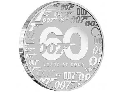 james bond 007 stribrna mince 1oz 2022 60th anniversary