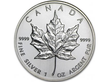 canadian maple leaf stribrna mince 1oz 1995