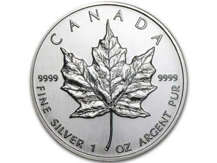 canadian maple leaf stribrna mince 1oz 1994