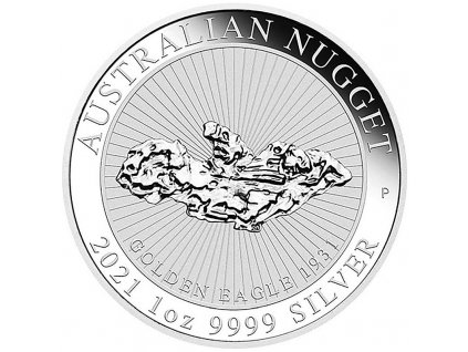 australian nugget stribrna mince 1oz 2021 golden eagle