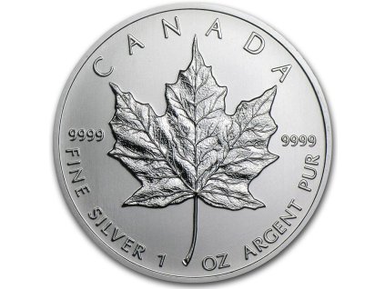 canadian maple leaf stribrna mince 1oz 2001