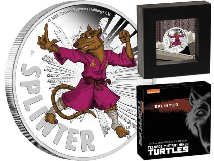 zelvy ninja stribrna mince 1oz 2025 triska proof barvena