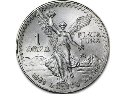 mexican libertad stribrna mince 1oz 1986