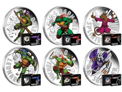 kompletni serie zelvy ninja 2024 2025 6x 1oz proof barvene