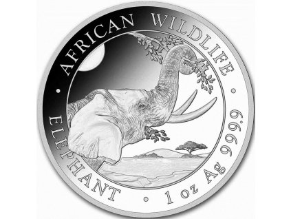 2023 somali elephant african wildlife silver 1oz reverse