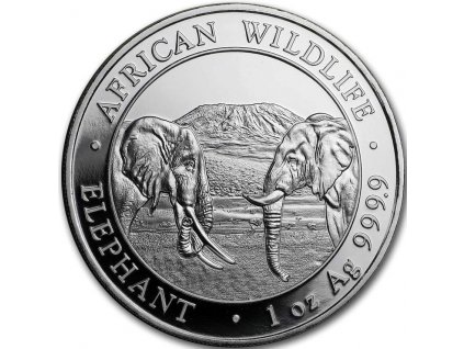 somali elephant african wildlife stribrna mince 1oz 2020