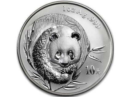 chinese panda stribrna mince 1oz 2003