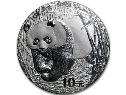 chinese panda stribrna mince 1oz 2002