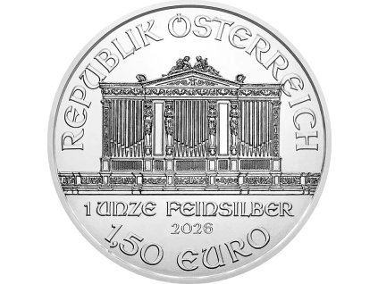 wiener philharmoniker stribrna mince 1oz 2026 obverse